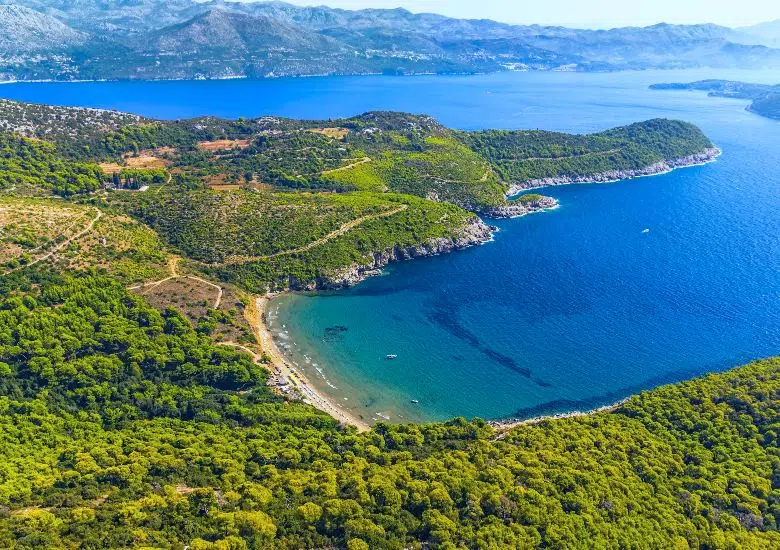 Sunj Beach, Lopud Island left image