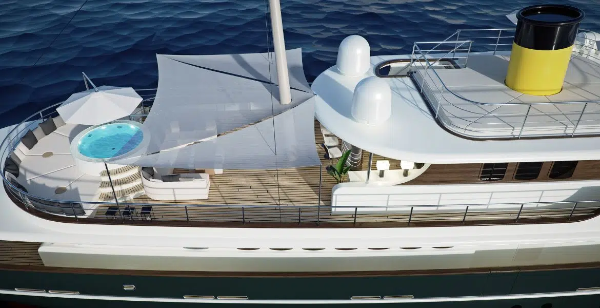 Maia Yacht Aerial View