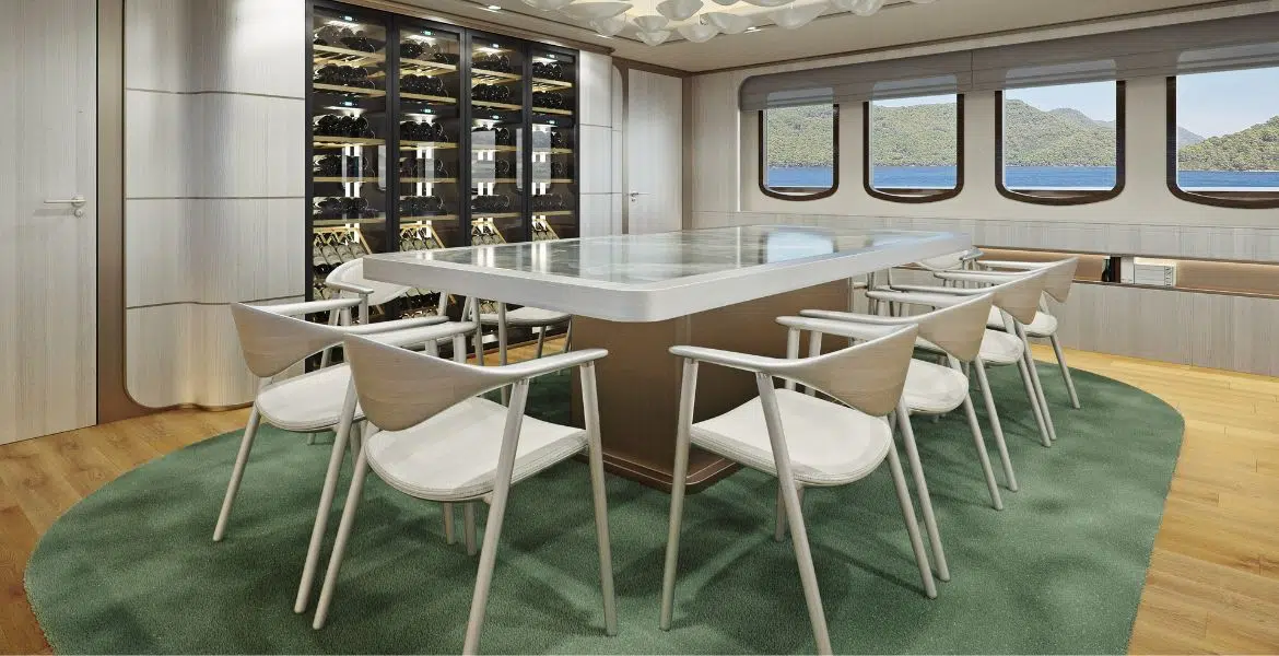 Maia Yacht Indoor Dining