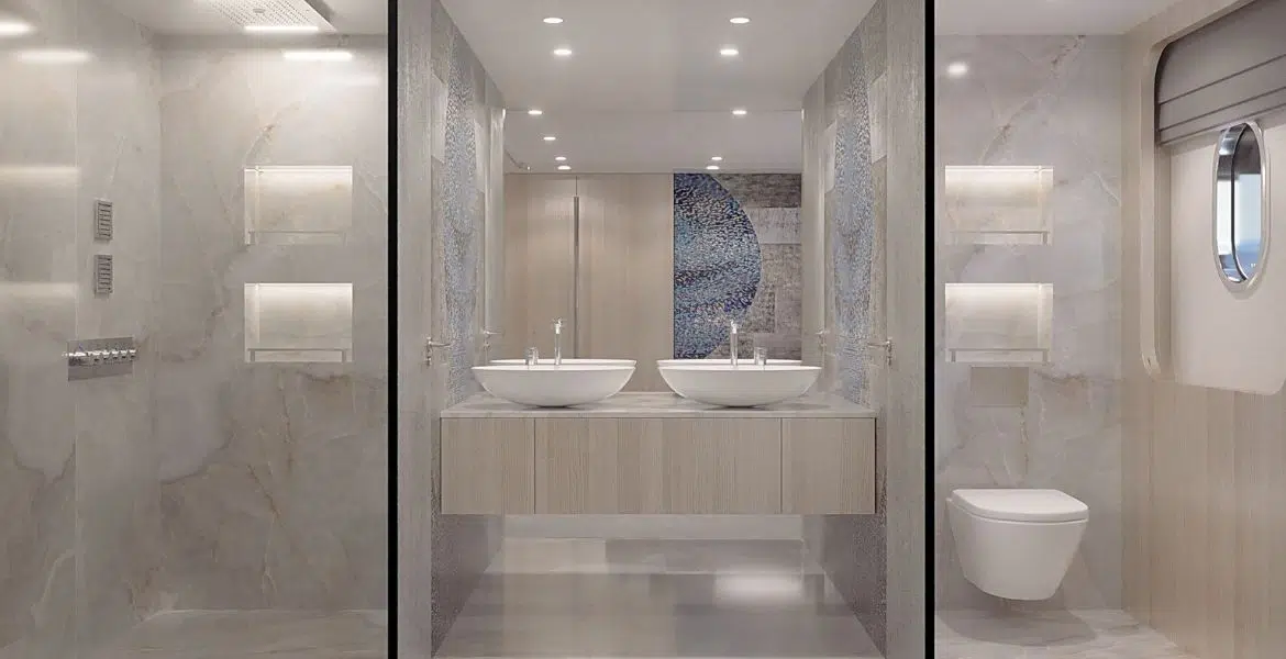Maia Yacht VIP Cabin Bathroom